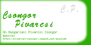 csongor pivarcsi business card